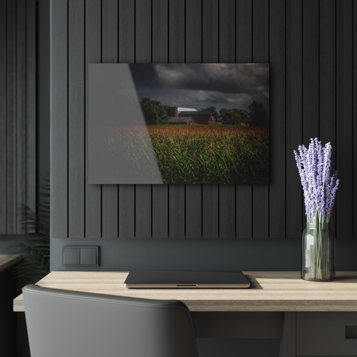 U R There Photography Bishop Road Beyond the Corn Rustic Farmhouse Acrylic Wall Print