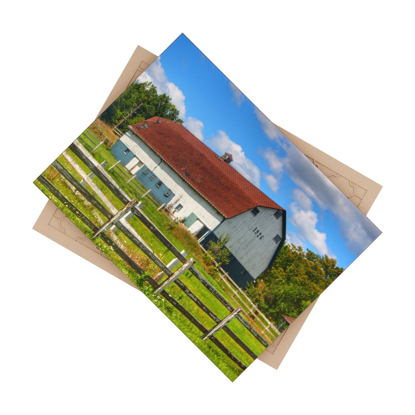 U R There Photography Beyond the Fence on Clark Road Rustic Farmhouse Decorative Ceramic Tile