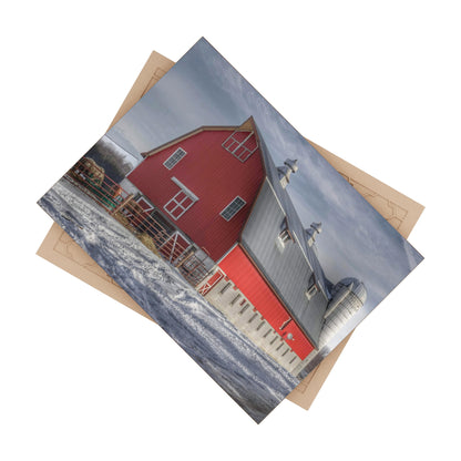 U R There Photography Casey Road Red Rustic Farmhouse Decorative Ceramic Tile