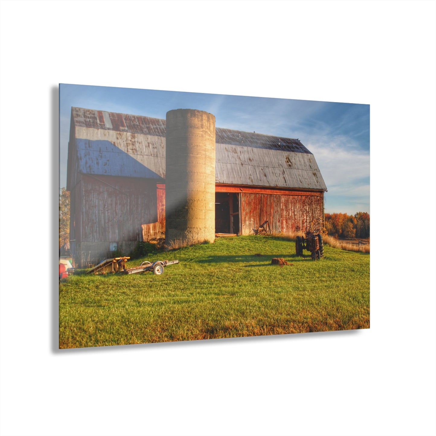 U R There Photography Peck Road Red and Silo Rustic Farmhouse Acrylic Wall Print