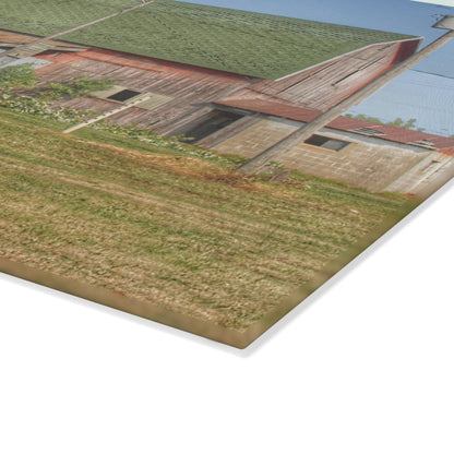 U R There Photography Farrand Road Red with Corral Rustic Farmhouse Tempered-Glass Cutting Board