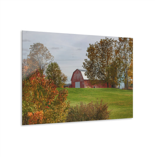 U R There Photography Lyons Road Red Rustic Farmhouse Acrylic Wall Print