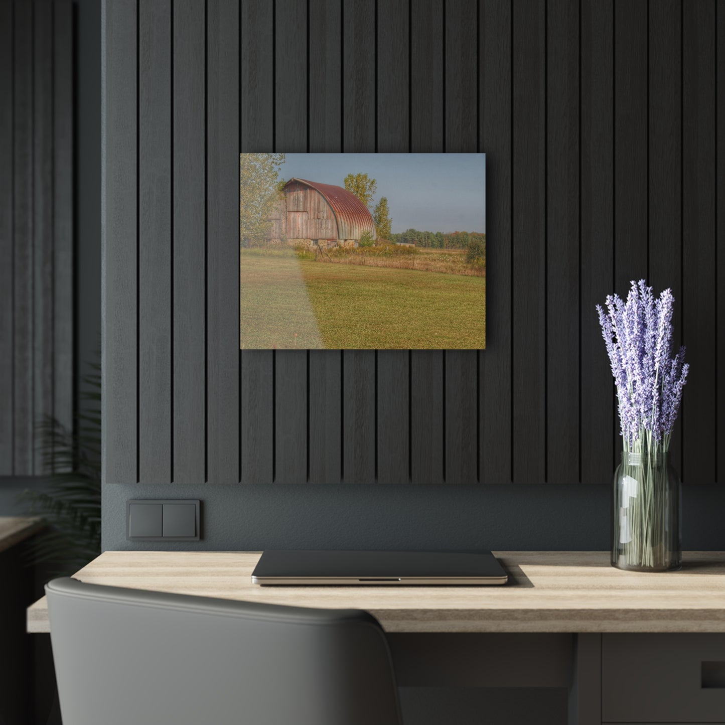 U R There Photography Snover Quonset Grey Rustic Farmhouse Acrylic Wall Print