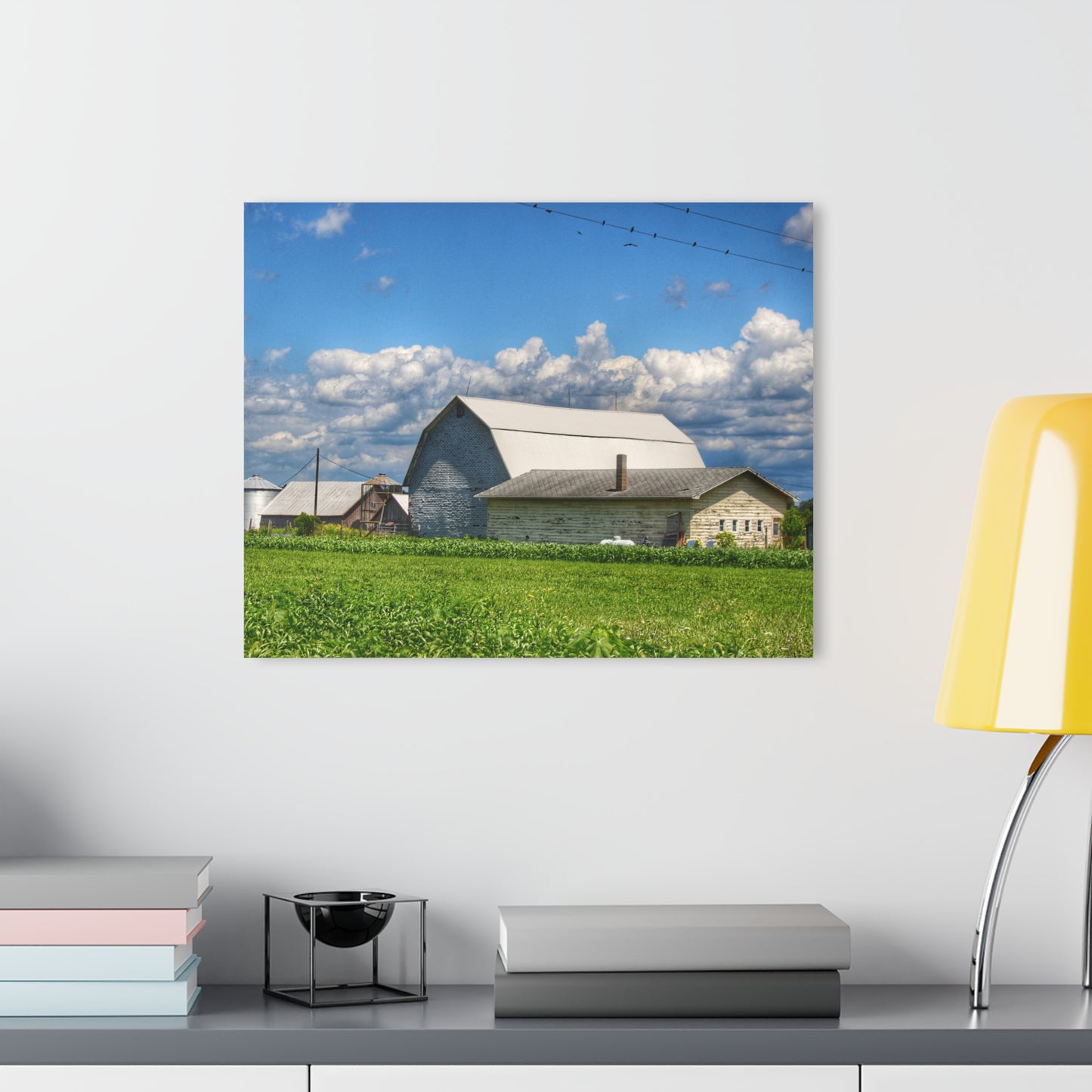 U R There Photography Lake Road Whites Rustic Farmhouse Acrylic Wall Print