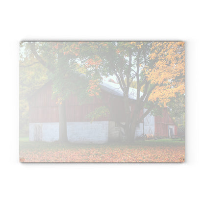 U R There Photography M-25 Red Rustic Farmhouse Tempered-Glass Cutting Board