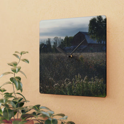 U R There Photography Brown City Road Red Rustic Farmhouse Acrylic Analog Wall Clock