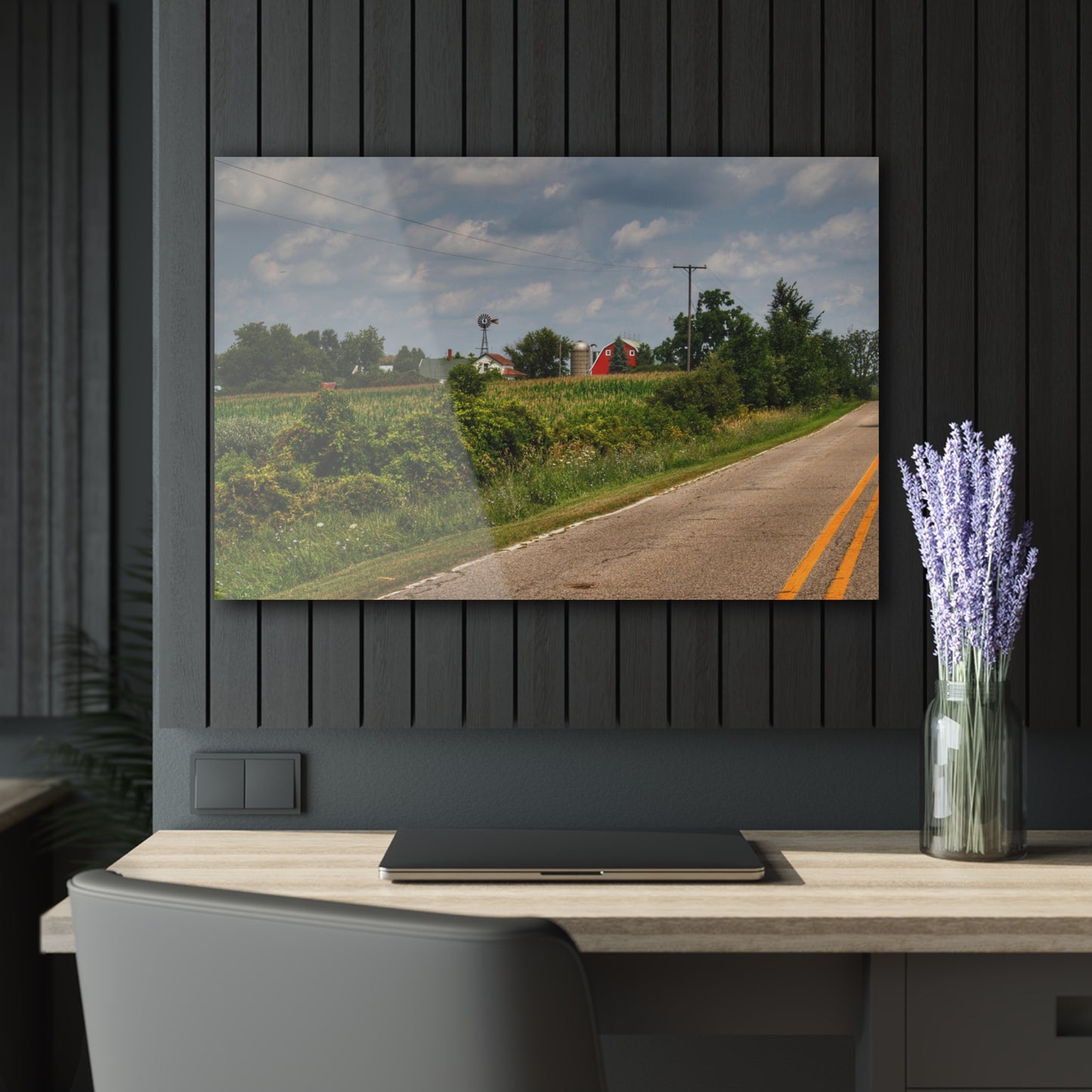 Rustic Farmhouse Wall Print Featuring Across the Field in Elba I