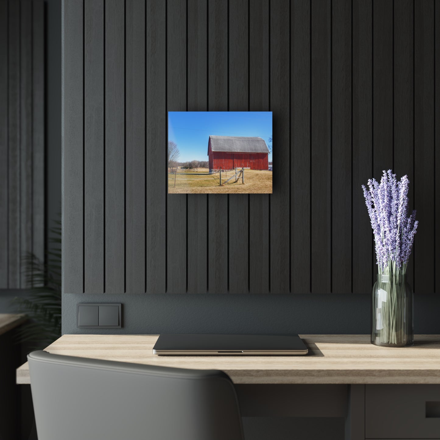 U R There Photography Phillips Road Red Rustic Farmhouse Acrylic Wall Print