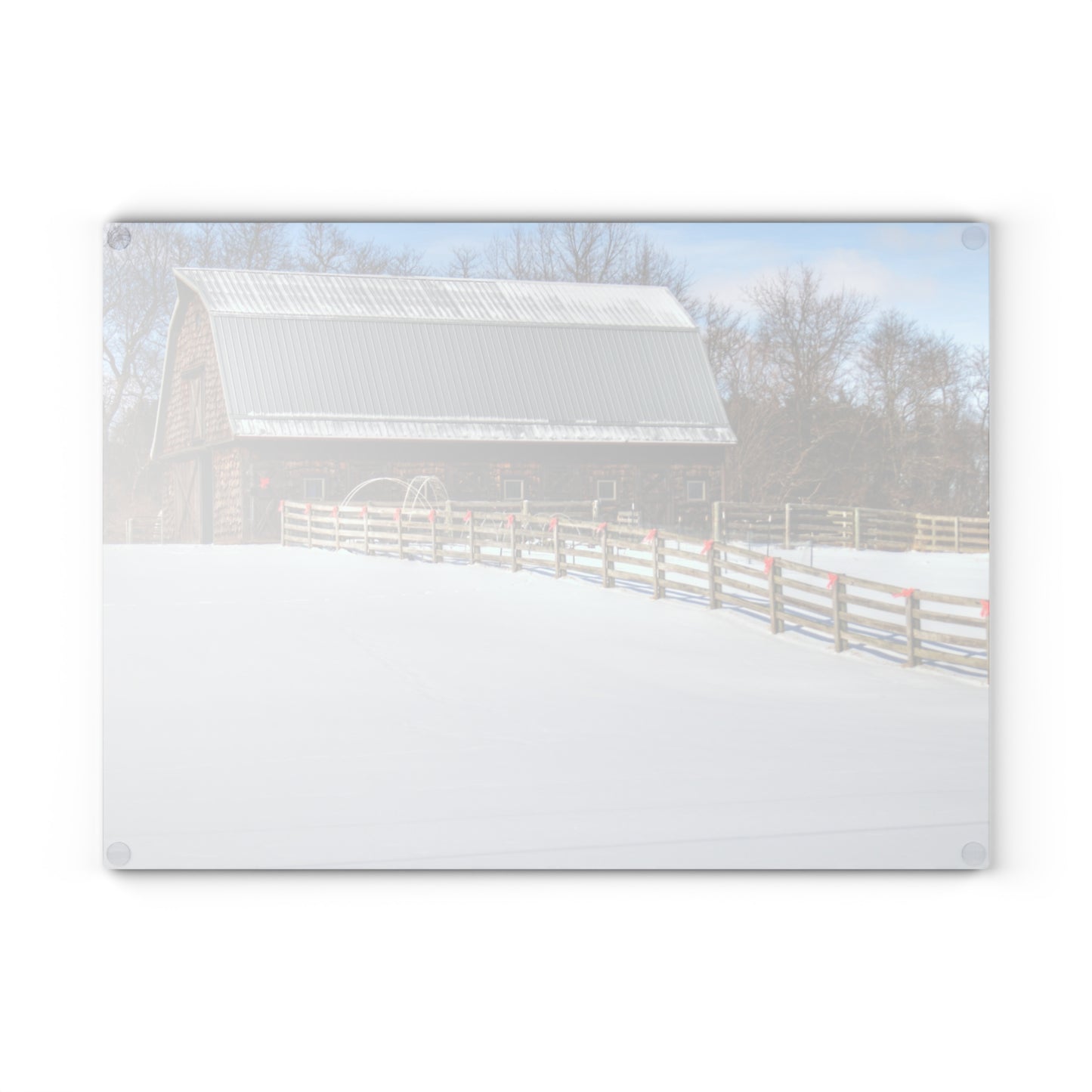 U R There Photography Morgan Lanes Cedar Shake Barn Rustic Farmhouse Tempered-Glass Cutting Board