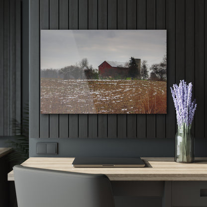U R There Photography Brook Road Red Rustic Farmhouse Acrylic Wall Print