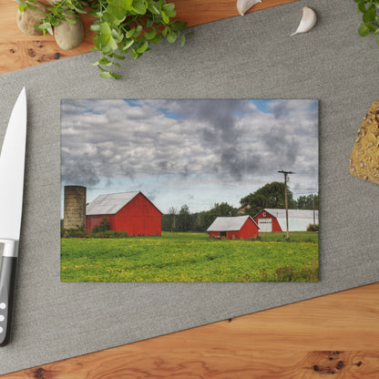 U R There Photography Kingston Road Trio III Rustic Farmhouse Tempered-Glass Cutting Board