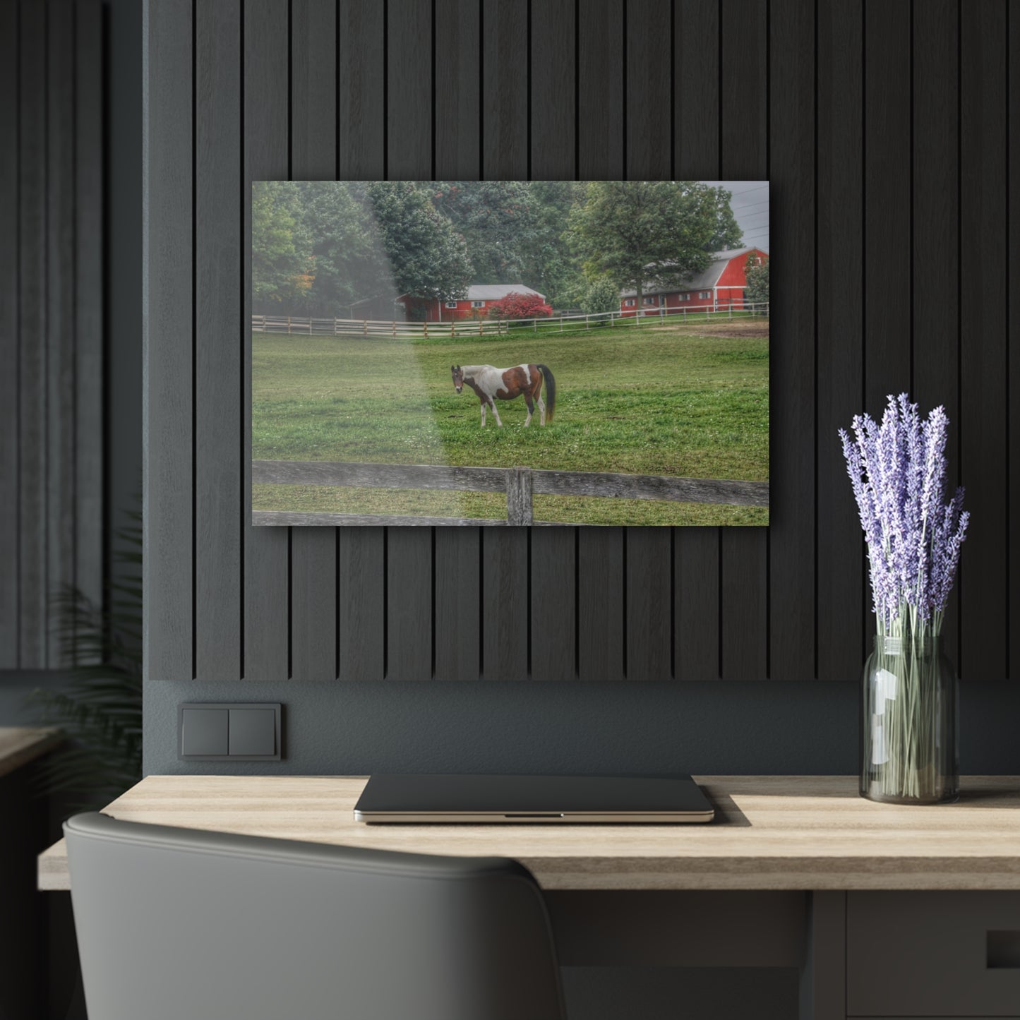 U R There Photography Painted Pony in Pasture Rustic Farmhouse Acrylic Wall Print