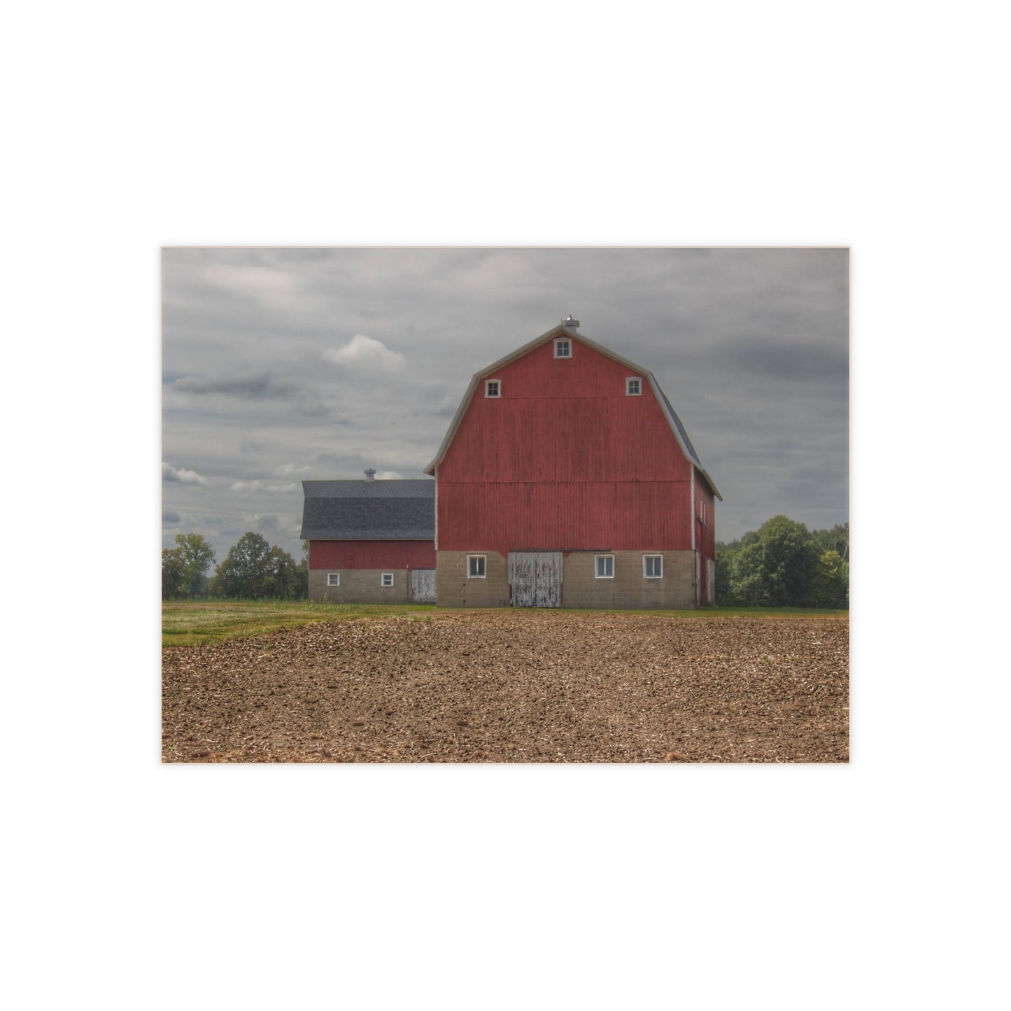 U R There Photography Cade Road Red I Rustic Farmhouse Decorative Ceramic Tile