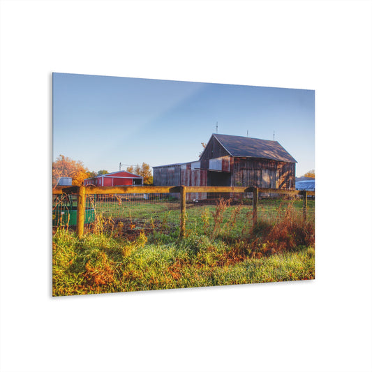 U R There Photography Hunters Creek Grey Saltbox Rustic Farmhouse Acrylic Wall Print