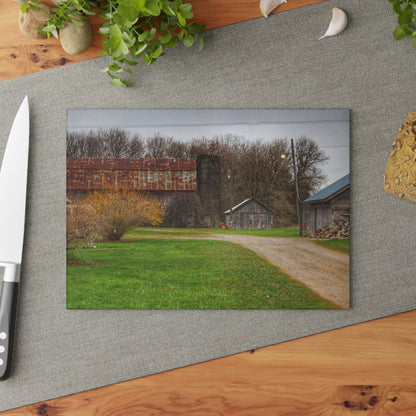 U R There Photography South Summers Road Rusted and Little Grey Rustic Farmhouse Tempered-Glass Cutting Board