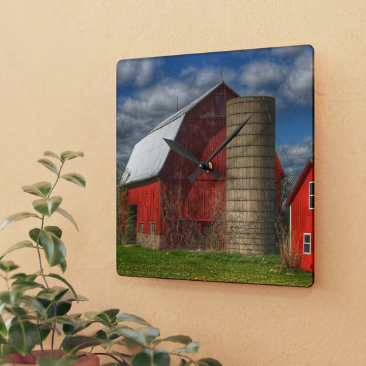 Rustic Farmhouse Wall Clock featuring McDowell Road Reds II