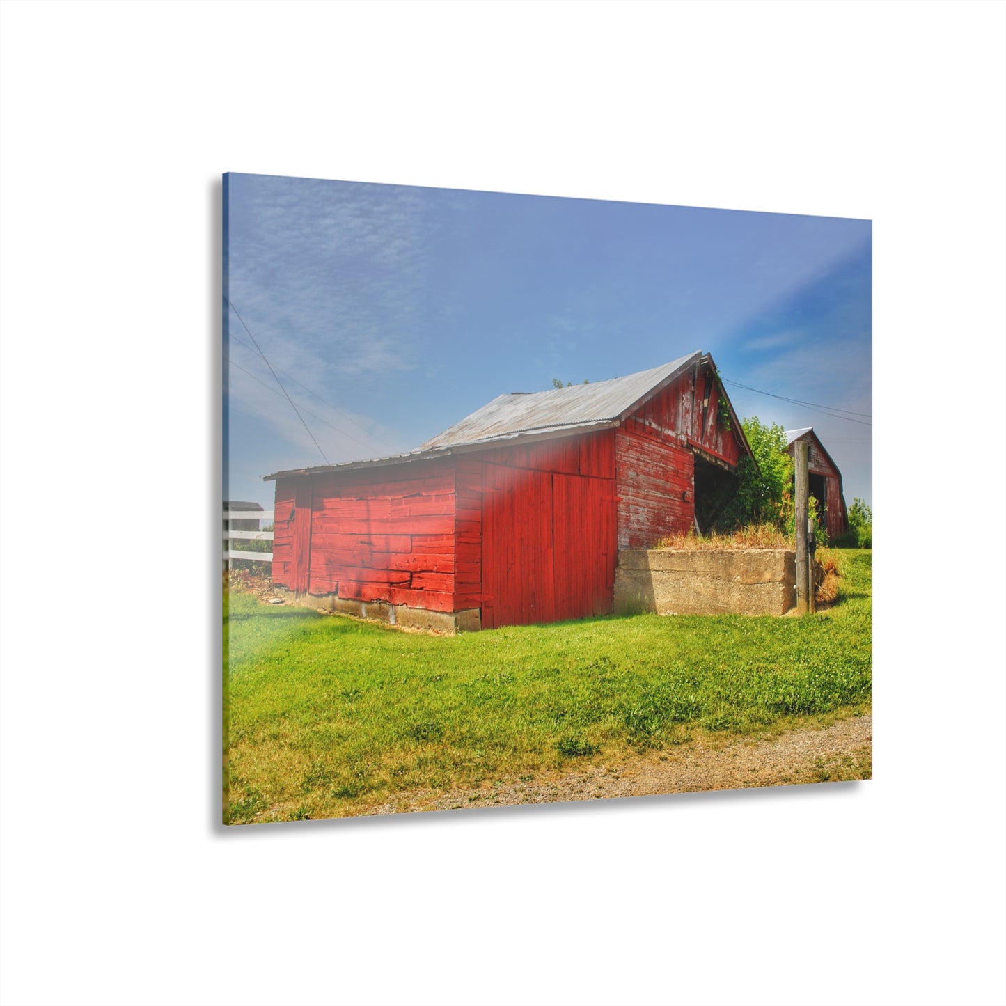 U R There Photography Marlette Road Saltbox Red Rustic Farmhouse Acrylic Wall Print