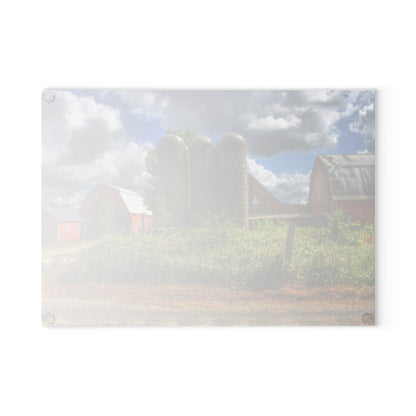 U R There Photography Shelby Red II Rustic Farmhouse Tempered-Glass Cutting Board