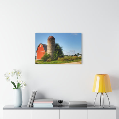 U R There Photography August Red and Silo Rustic Farmhouse Acrylic Wall Print