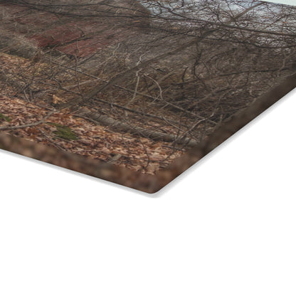 U R There Photography Mayville Hidden Barn II Rustic Farmhouse Tempered-Glass Cutting Board