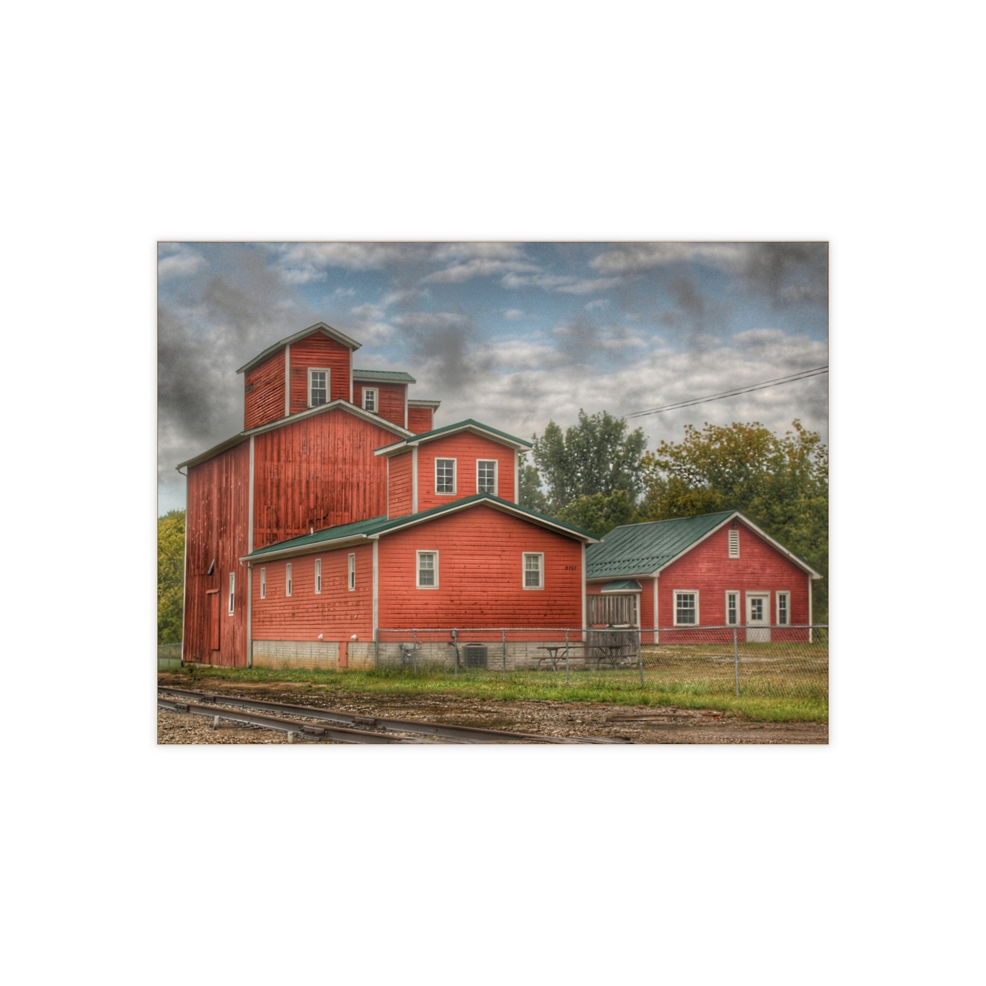 Aside the Tracks in Clifford Rustic Farmhouse Decorative Ceramic Tile