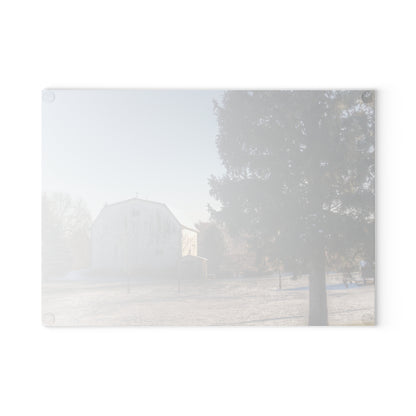 U R There Photography Washburn White Rustic Farmhouse Tempered-Glass Cutting Board