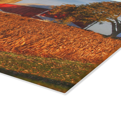 U R There Photography Lake Pleasant Reds I Rustic Farmhouse Tempered-Glass Cutting Board