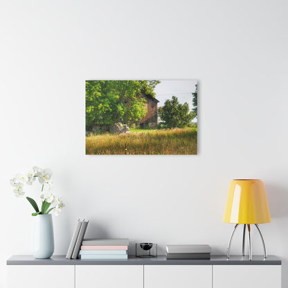 U R There Photography Lum Hidden Fieldstone Red Rustic Farmhouse Acrylic Wall Print
