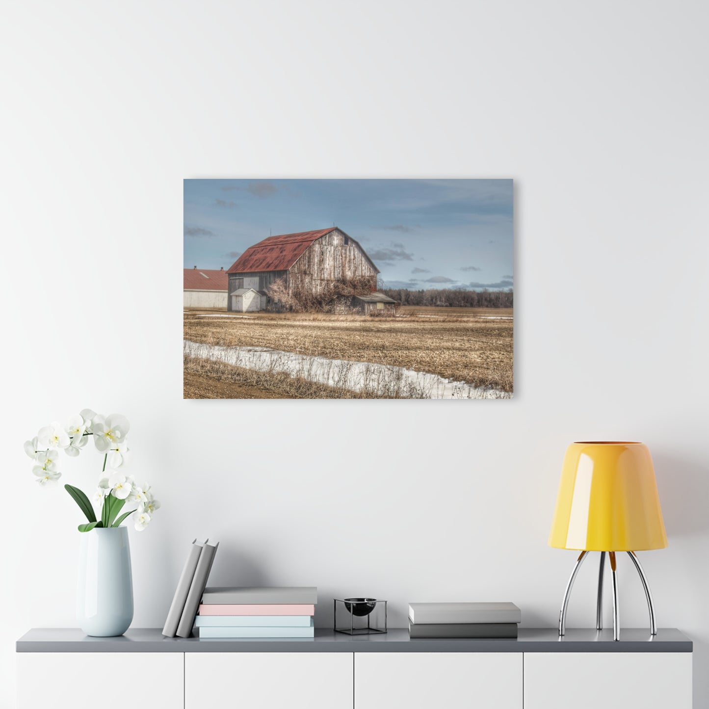 U R There Photography South Church Road Rusty Red Rustic Farmhouse Acrylic Wall Print