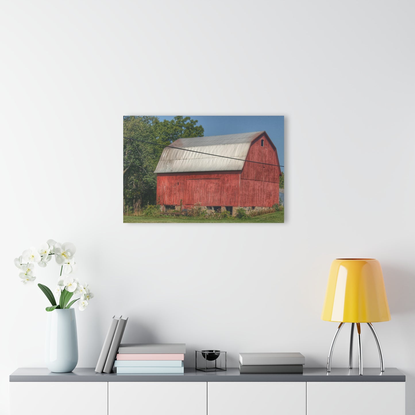 U R There Photography Belsay Road Red Rustic Farmhouse Acrylic Wall Print