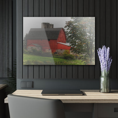 U R There Photography Five Lakes Road Red I Rustic Farmhouse Acrylic Wall Print