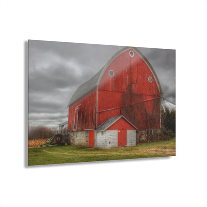 U R There Photography Slattery Road Fieldstone Red Rustic Farmhouse Acrylic Wall Print