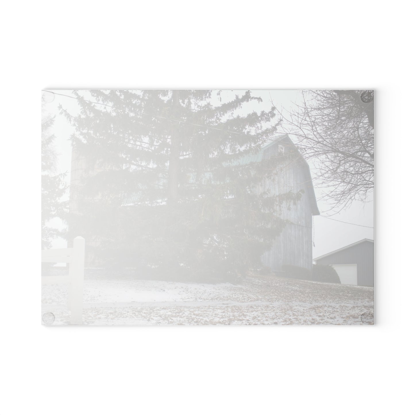 U R There Photography Hollow Corners Hidden Rustic Farmhouse Tempered-Glass Cutting Board