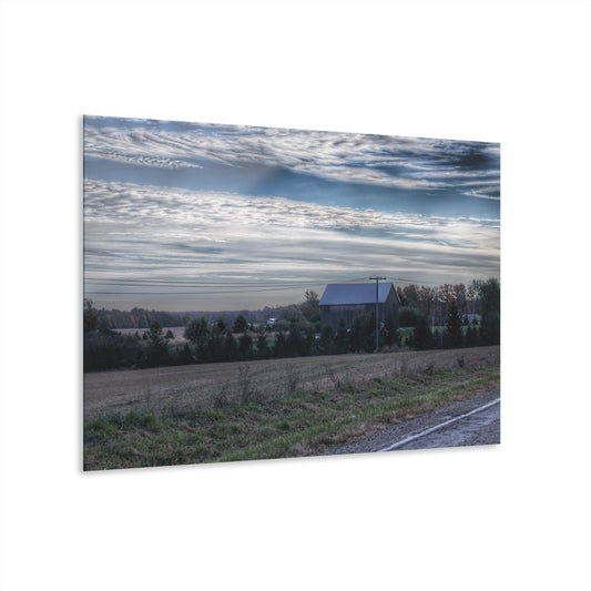 U R There Photography Burnside Road Grey Blues Rustic Farmhouse Acrylic Wall Print