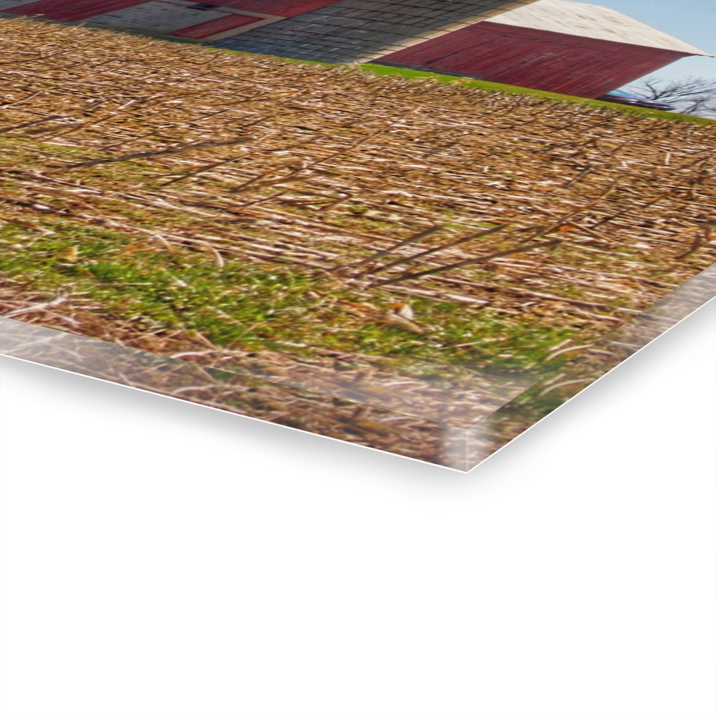 U R There Photography Lee Hill Road Block Red Rustic Farmhouse Acrylic Wall Print