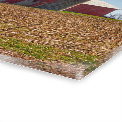 U R There Photography Lee Hill Road Block Red Rustic Farmhouse Acrylic Wall Print