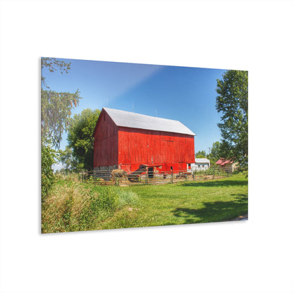 U R There Photography Harris Road Red Rustic Farmhouse Acrylic Wall Print