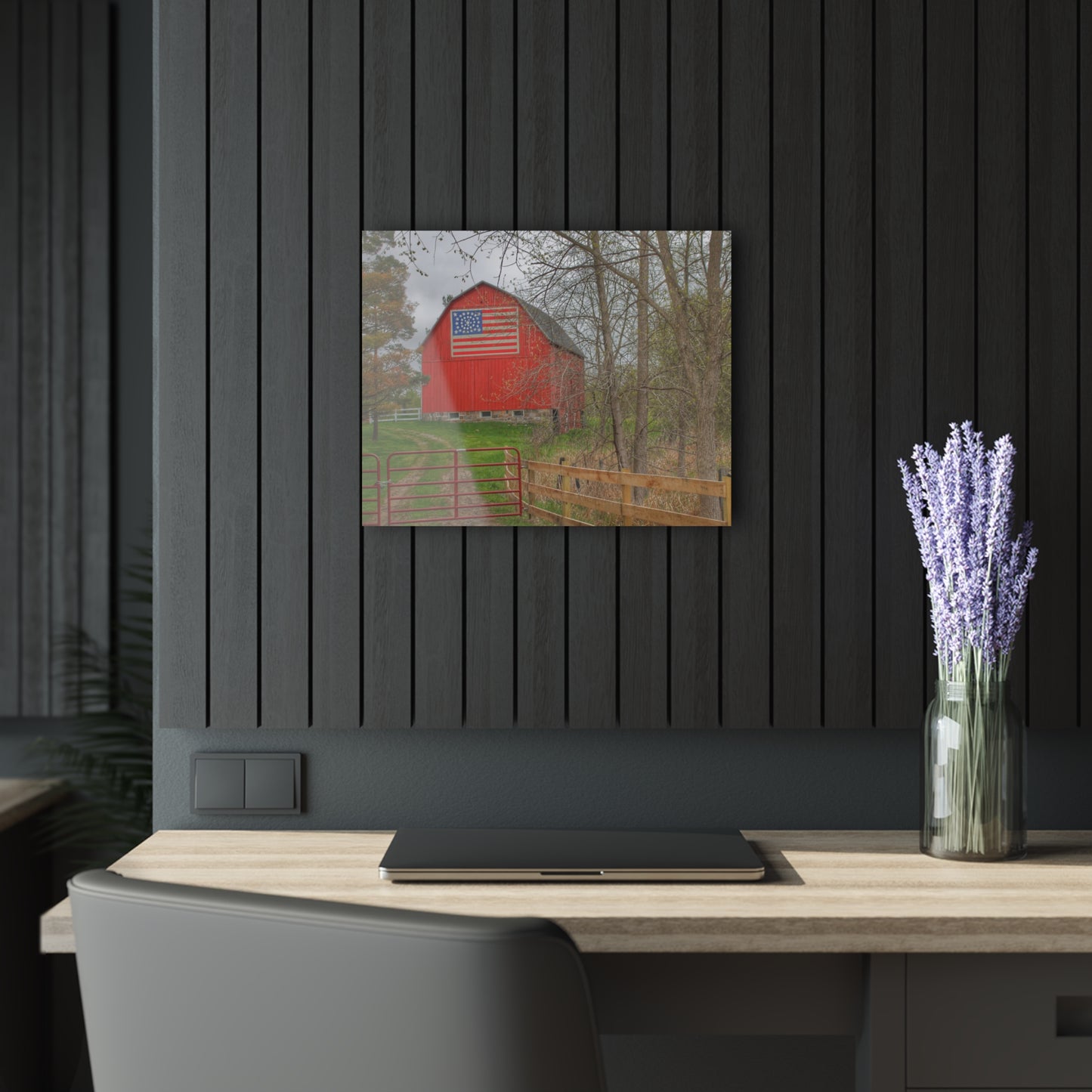 U R There Photography Patriot Red Rustic Farmhouse Acrylic Wall Print