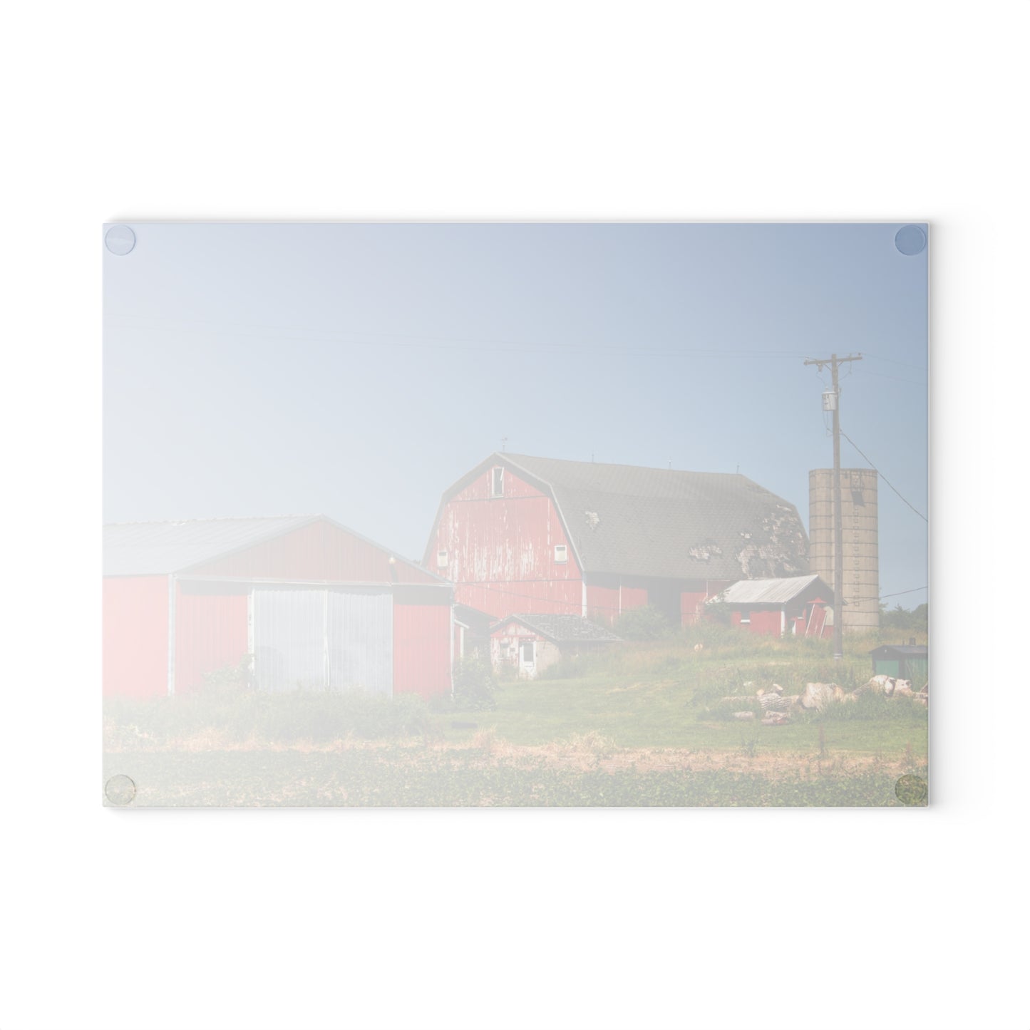 Barn Boutique Rustic Tempered-Glass Cutting Board| Greenwood Road Red I