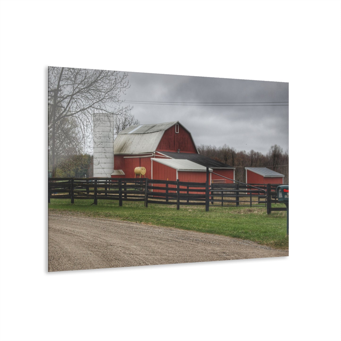 U R There Photography West Lake Road Happy Barn Rustic Farmhouse Acrylic Wall Print