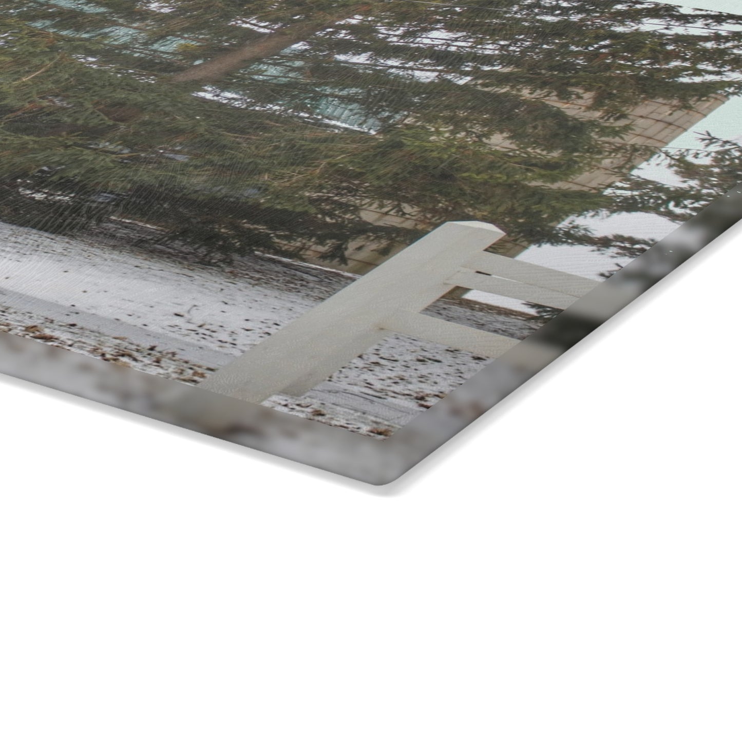 U R There Photography Hollow Corners Hidden Rustic Farmhouse Tempered-Glass Cutting Board