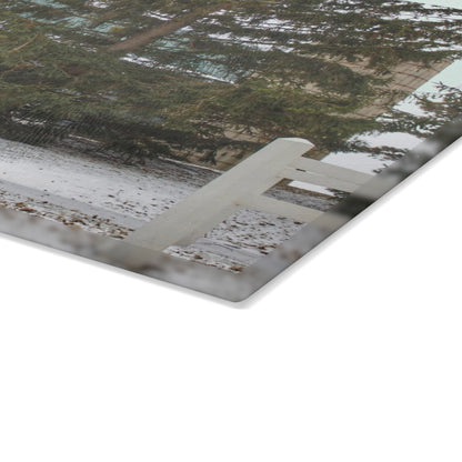 U R There Photography Hollow Corners Hidden Rustic Farmhouse Tempered-Glass Cutting Board