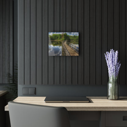 U R There Photography Linear Park Bridge in Lapeer III Rustic Farmhouse Acrylic Wall Print