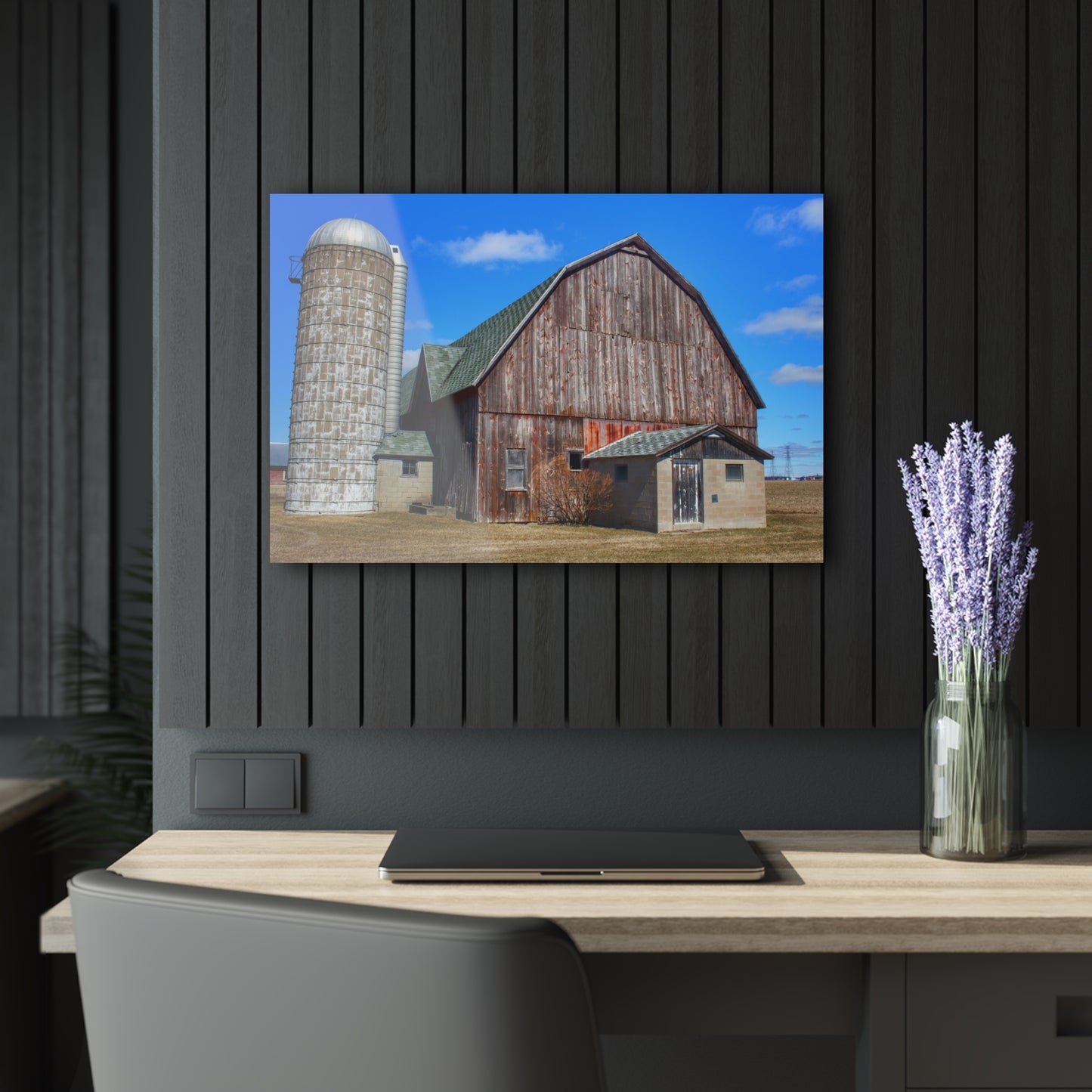 U R There Photography Roedel Road Red in Spring Rustic Farmhouse Acrylic Wall Print