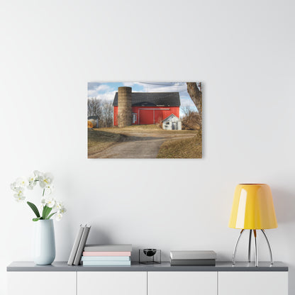 U R There Photography Mayville Road Red and Silo Rustic Farmhouse Acrylic Wall Print