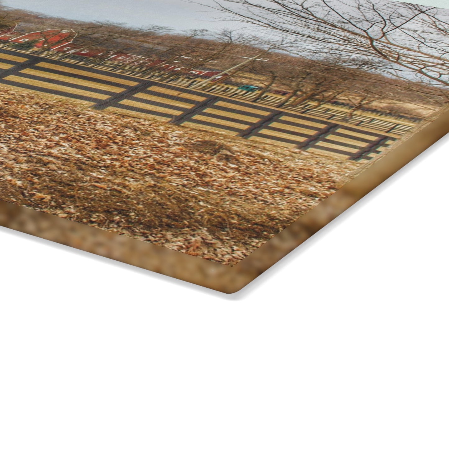 U R There Photography Barber Road Farm I Rustic Farmhouse Tempered-Glass Cutting Board