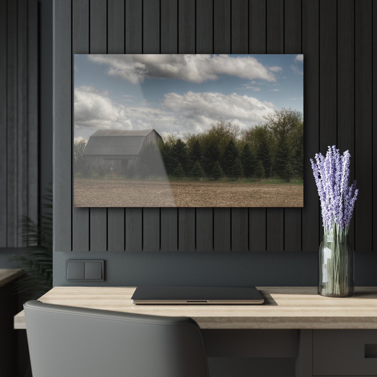 U R There Photography Sandusky Grey in the Pines Rustic Farmhouse Acrylic Wall Print