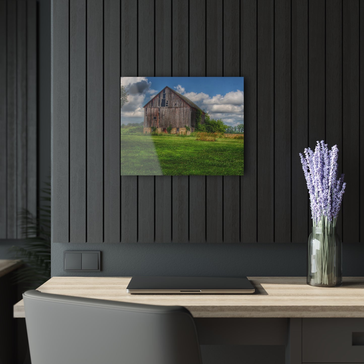 U R There Photography Bohms Road Grey II Rustic Farmhouse Acrylic Wall Print