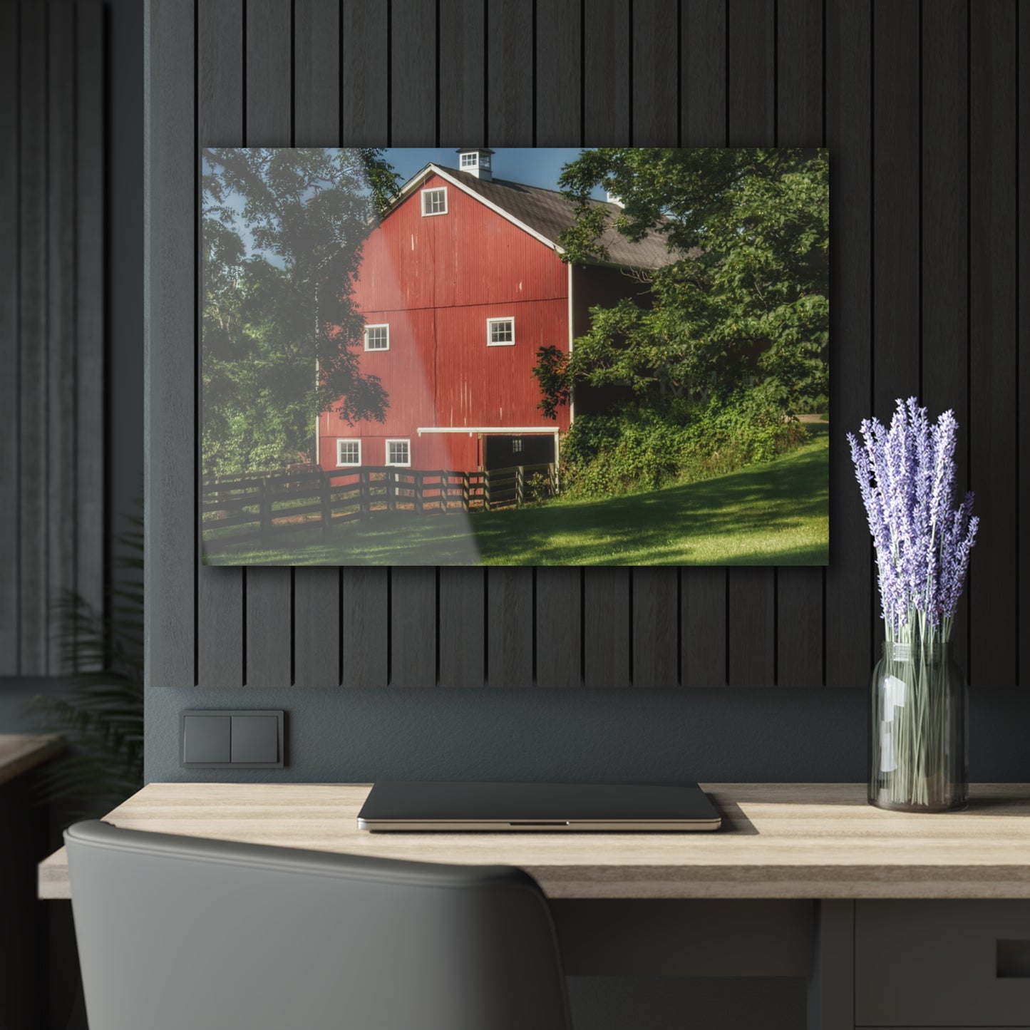 U R There Photography Oxford Red Rustic Farmhouse Acrylic Wall Print