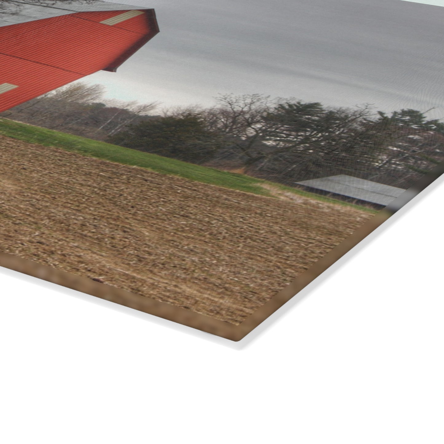 U R There Photography South Summers Road Star Barn Rustic Farmhouse Tempered-Glass Cutting Board